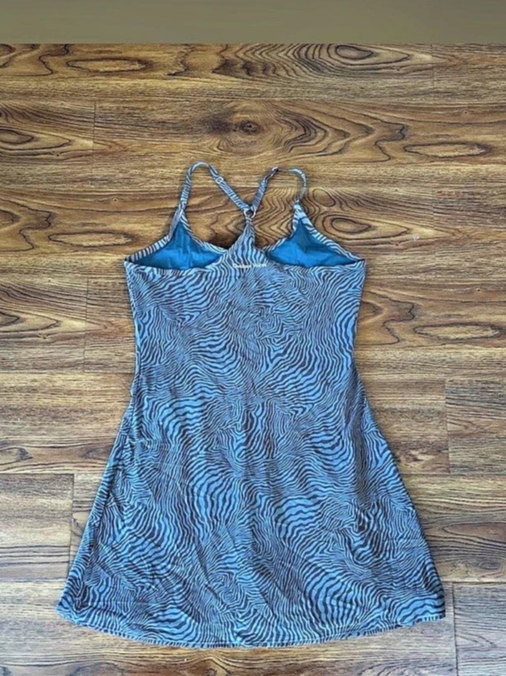 Outdoor Voices The Exercise Dress Blue Animal Print Mini Dress